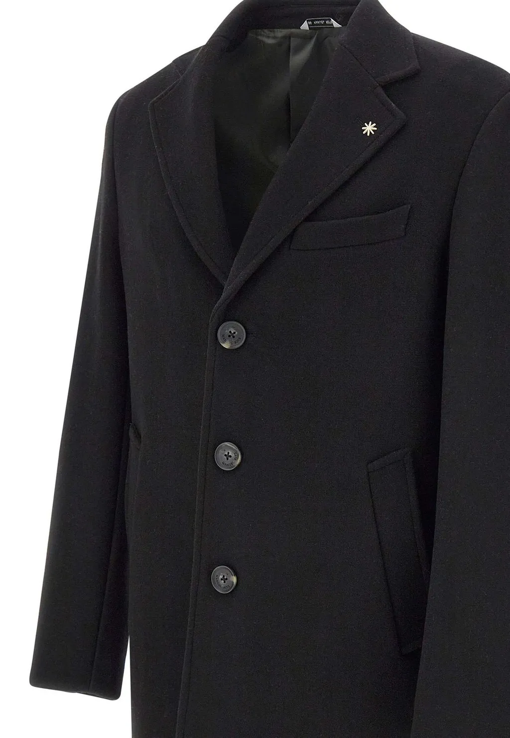 Manuel Ritz Notched Lapel Wool Coat