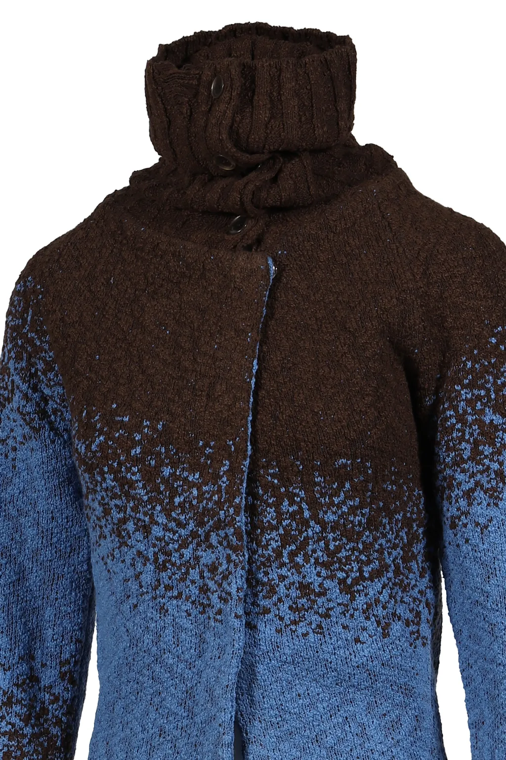 Flow Jaquard Short Cardigan / Blu