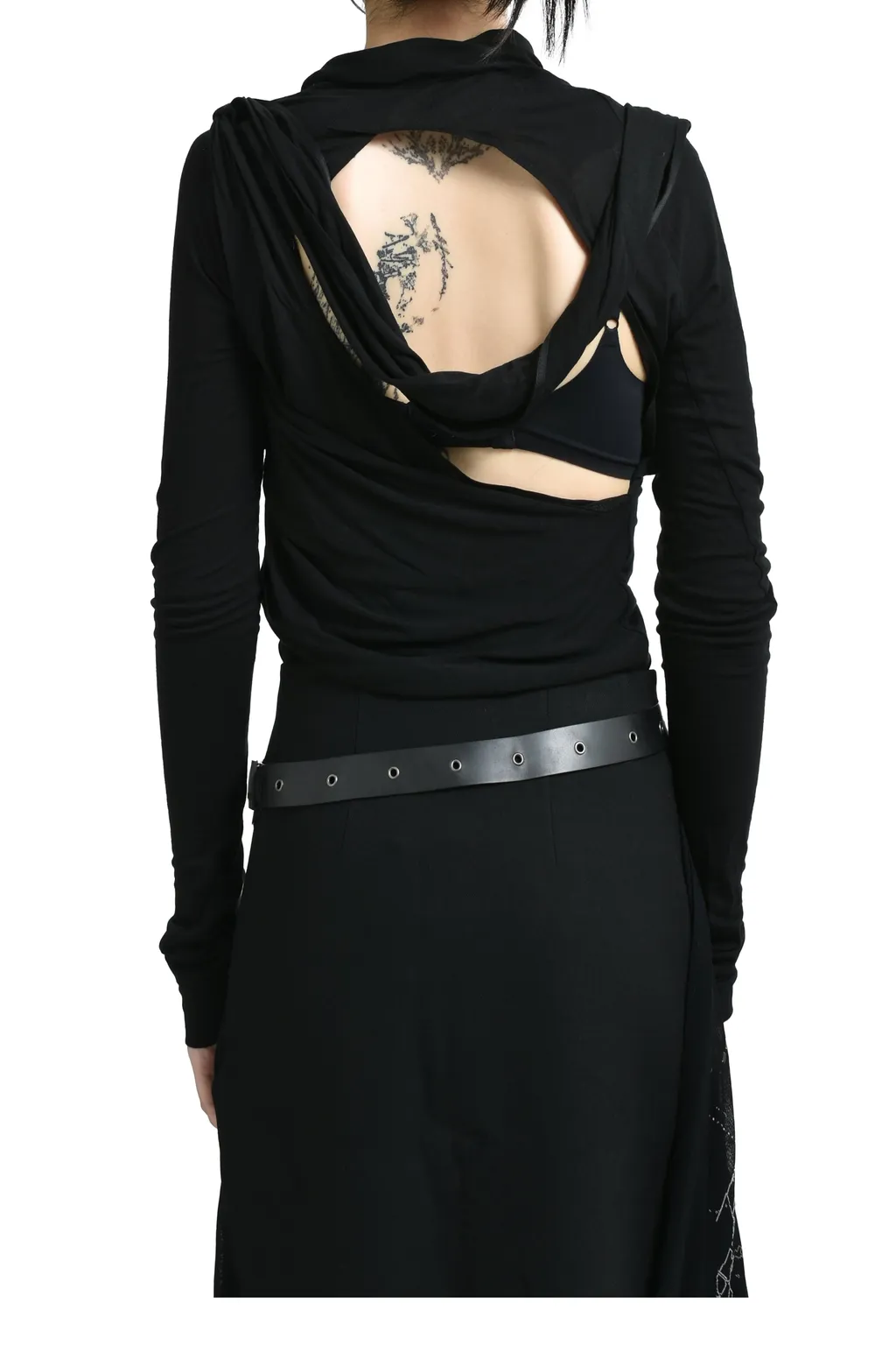 Tied Long Sleeve Top / Black