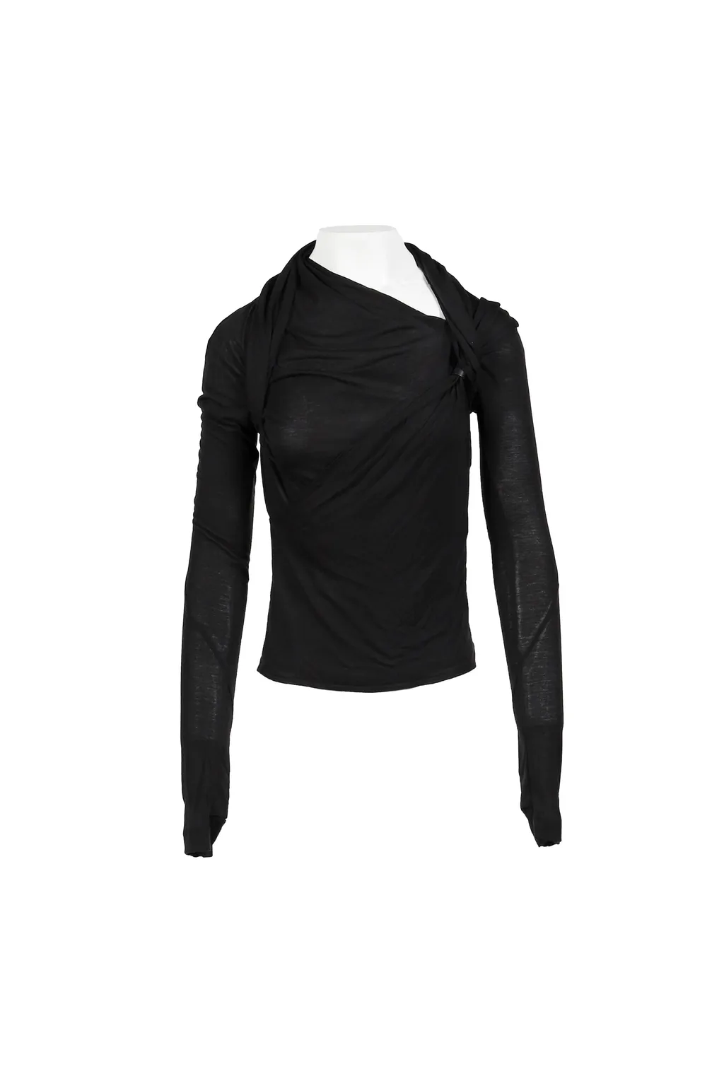 Tied Long Sleeve Top / Black