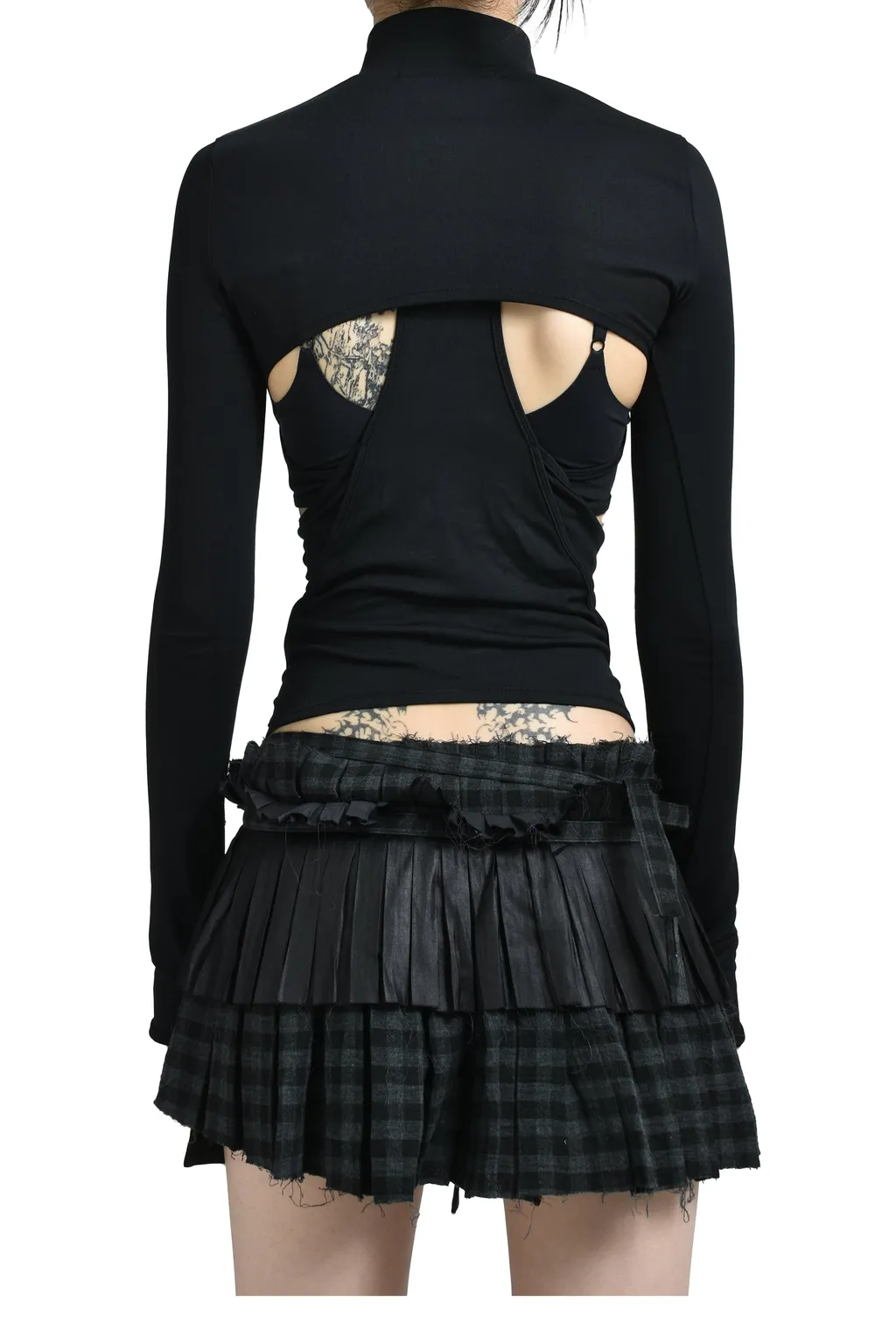 Double Layer Crop Top / Black