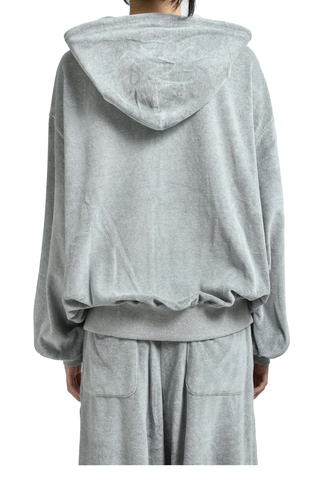 Velour Box Hoodie / Gray