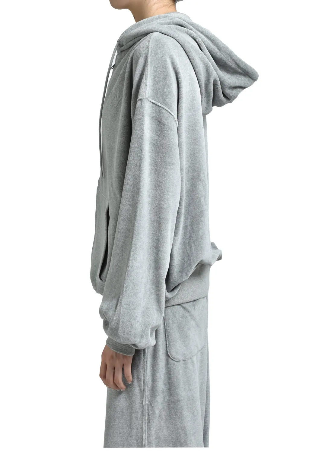 Velour Box Hoodie / Gray