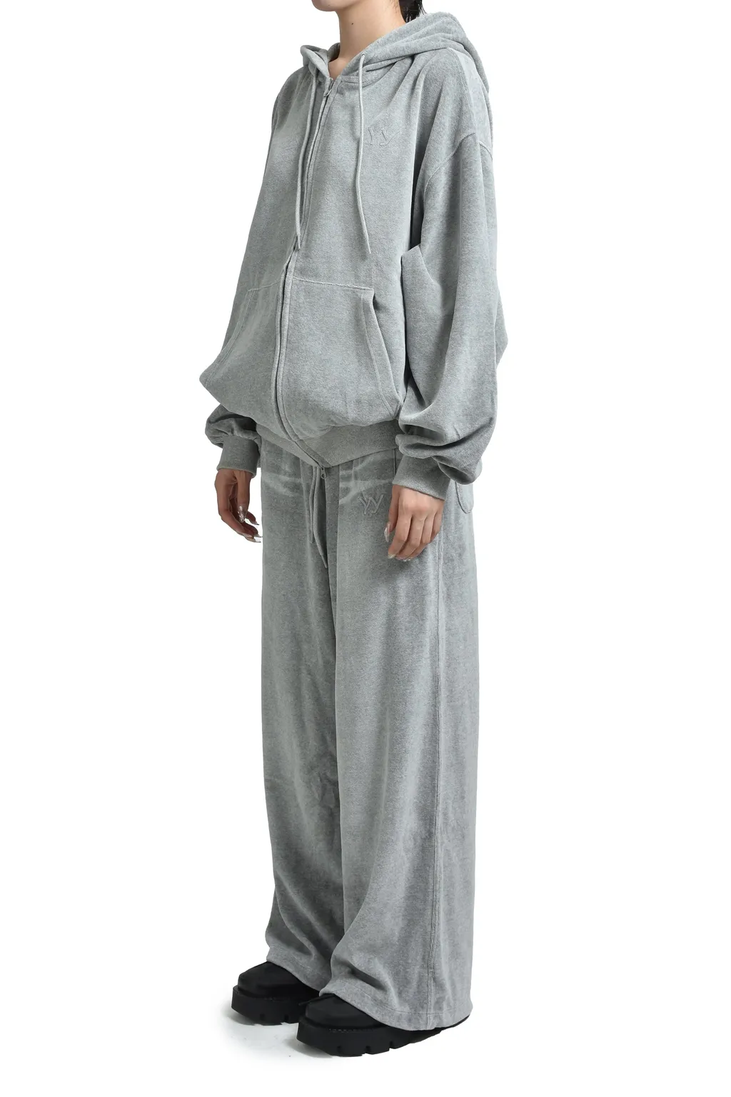 Velour Box Hoodie / Gray