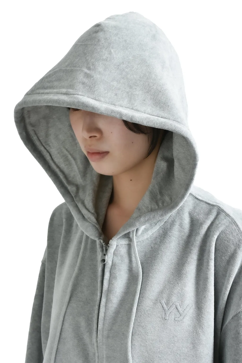 Velour Box Hoodie / Gray