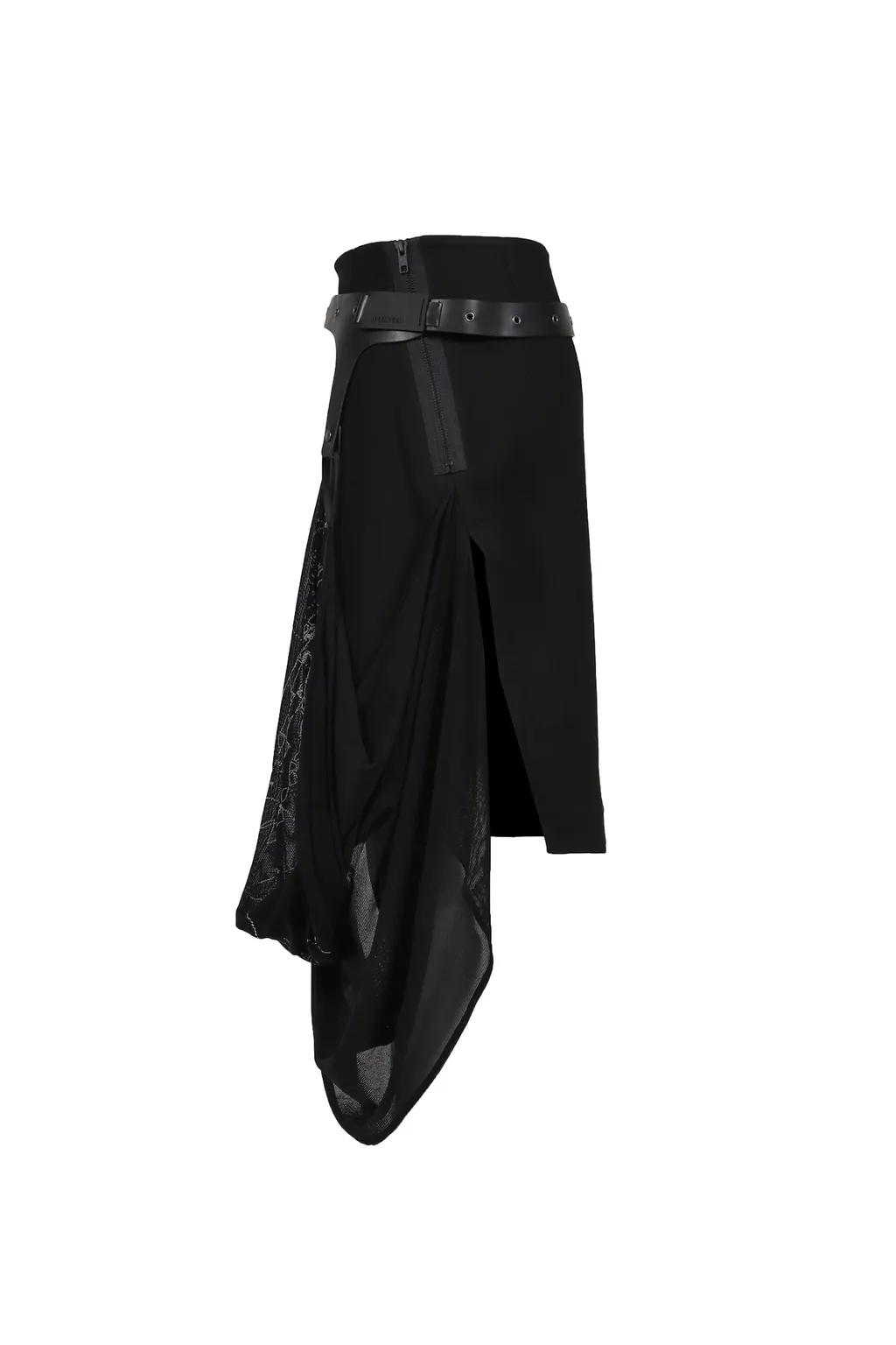 Graphic Wrap Skirt W/ Garter Belt / Blk