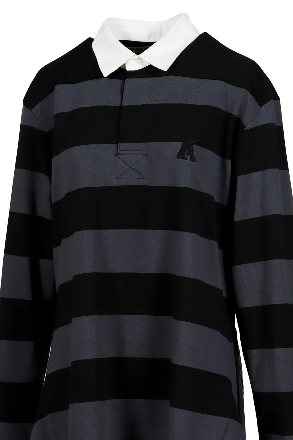 Stripe Trim Rugby Shirt / Cha