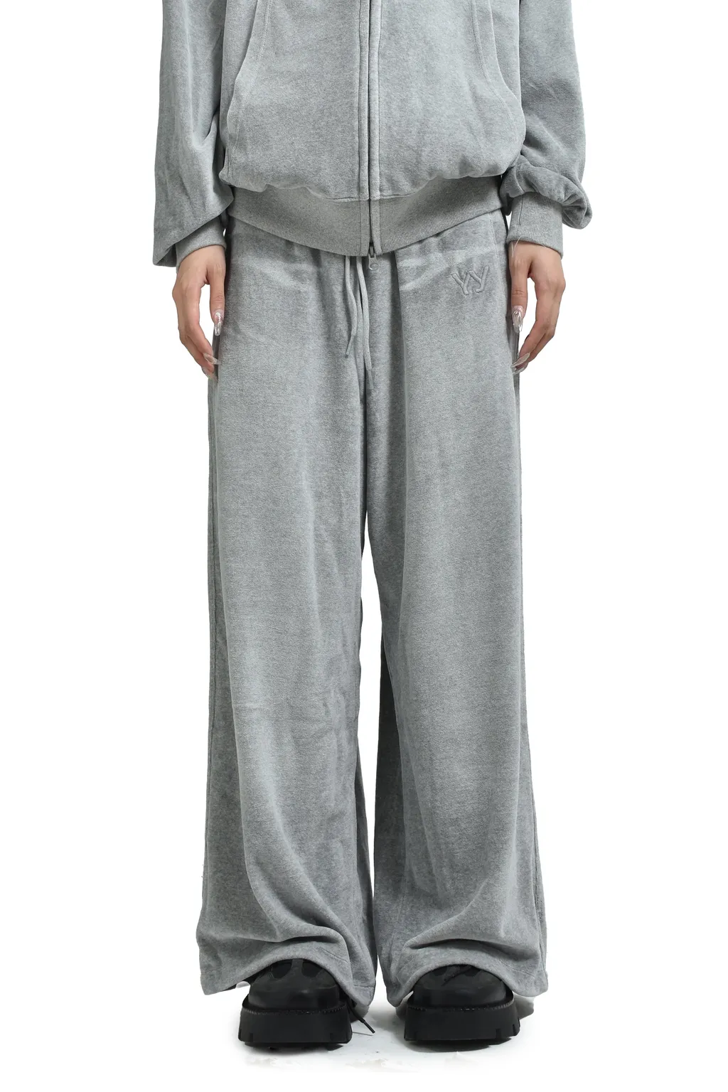 Velour Wide Sweatpants / Gray