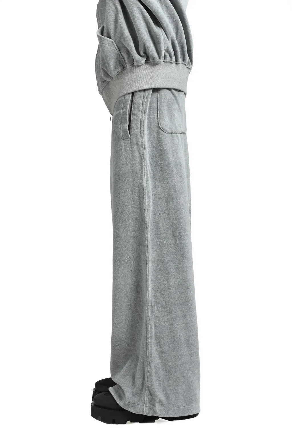 Velour Wide Sweatpants / Gray