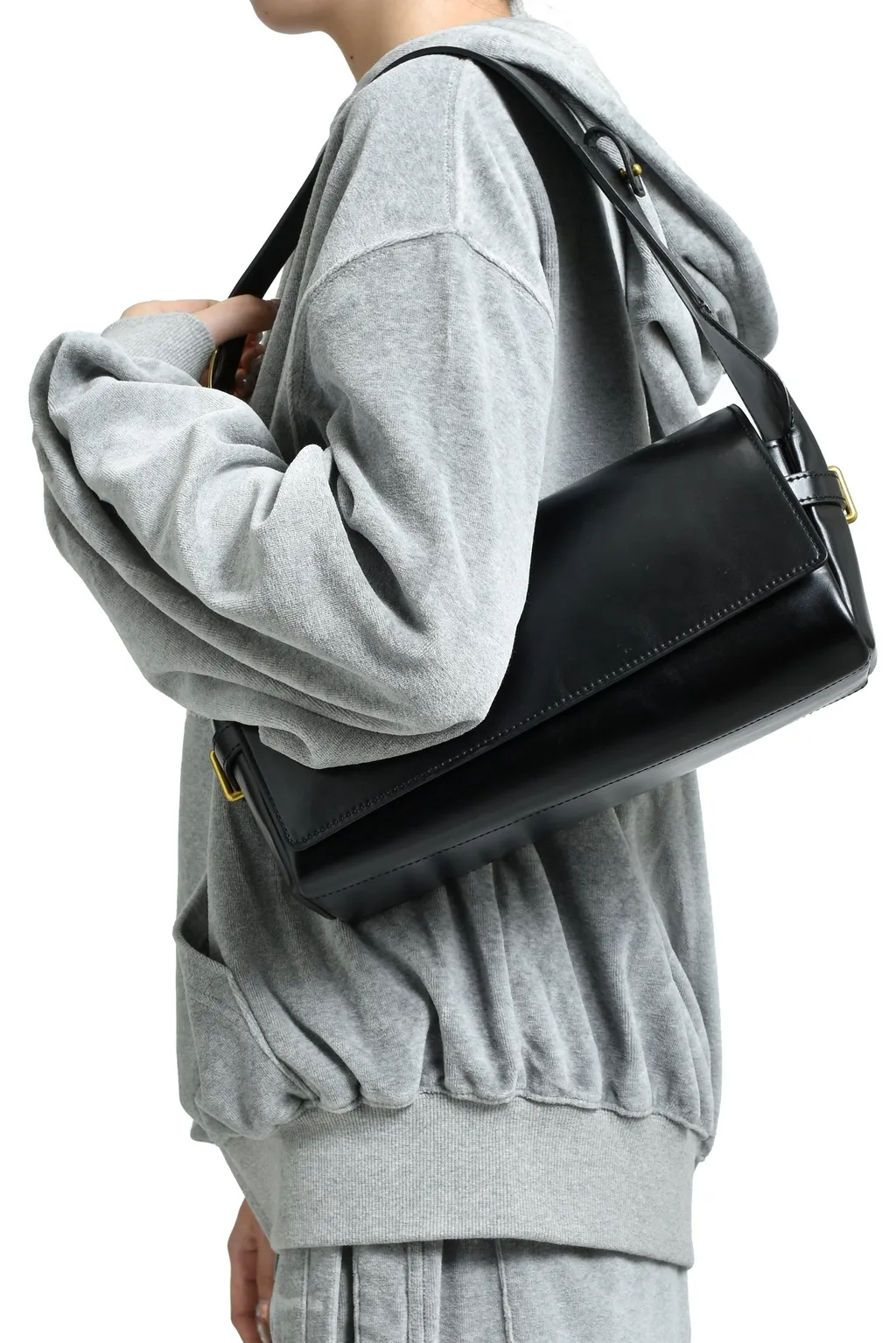 Suede Belting Duffle Bag / Blk