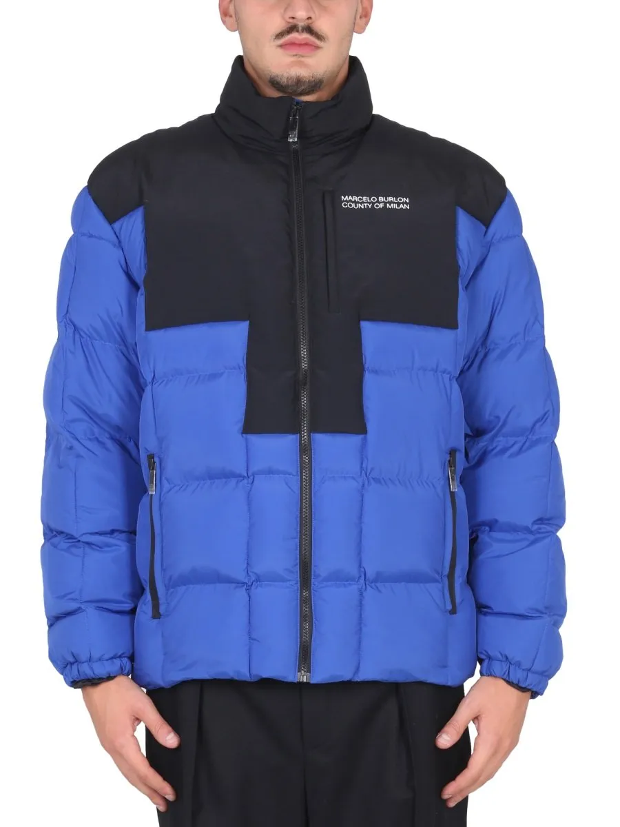 Marcelo Burlon County Of Milan Cross Block Down Jacket