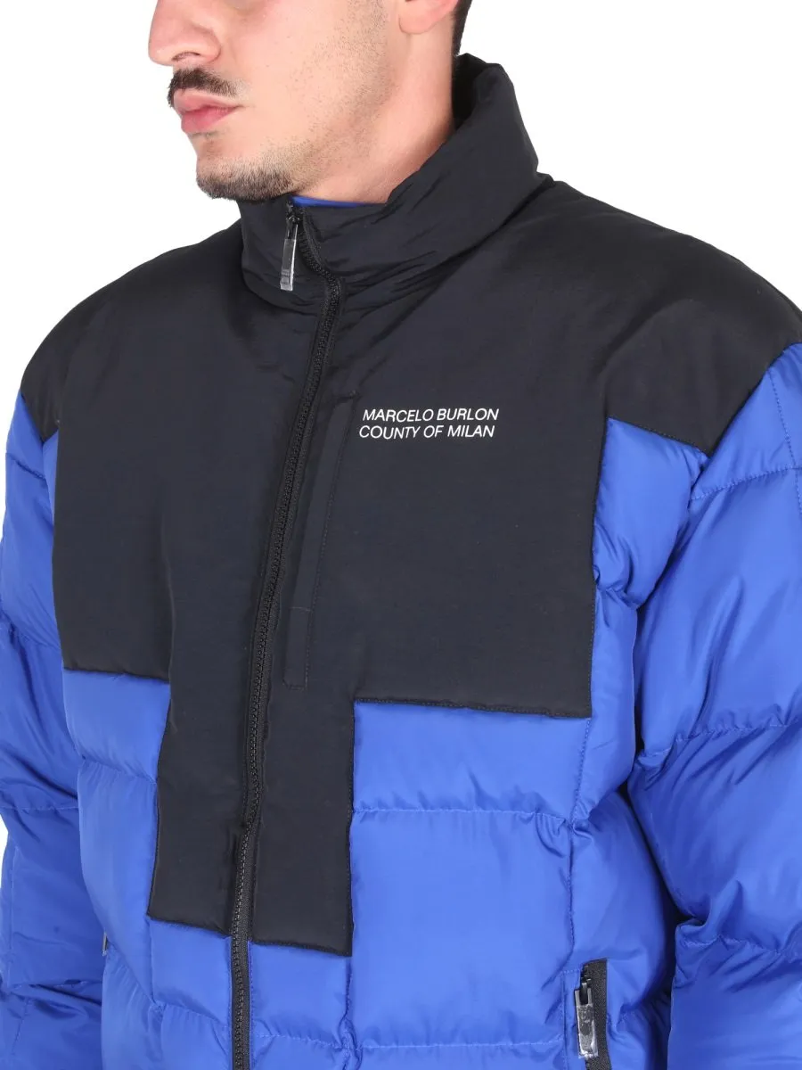 Marcelo Burlon County Of Milan Cross Block Down Jacket