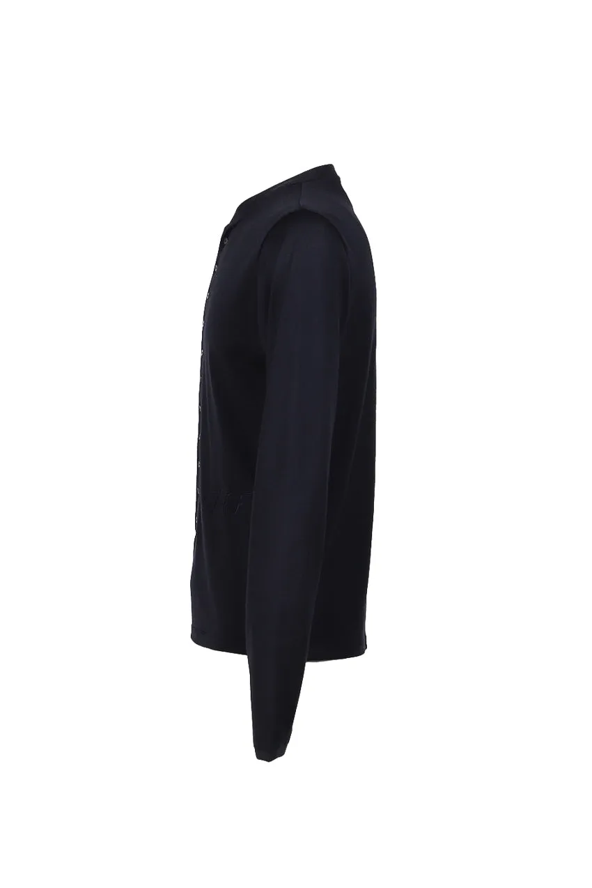 Henry-Neckline Shirts / Navy
