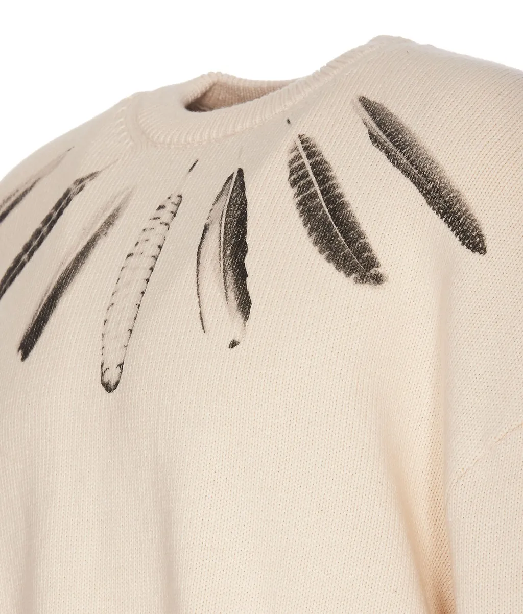 Marcelo Burlon County Of Milan Feather Printed Crewneck Sweater
