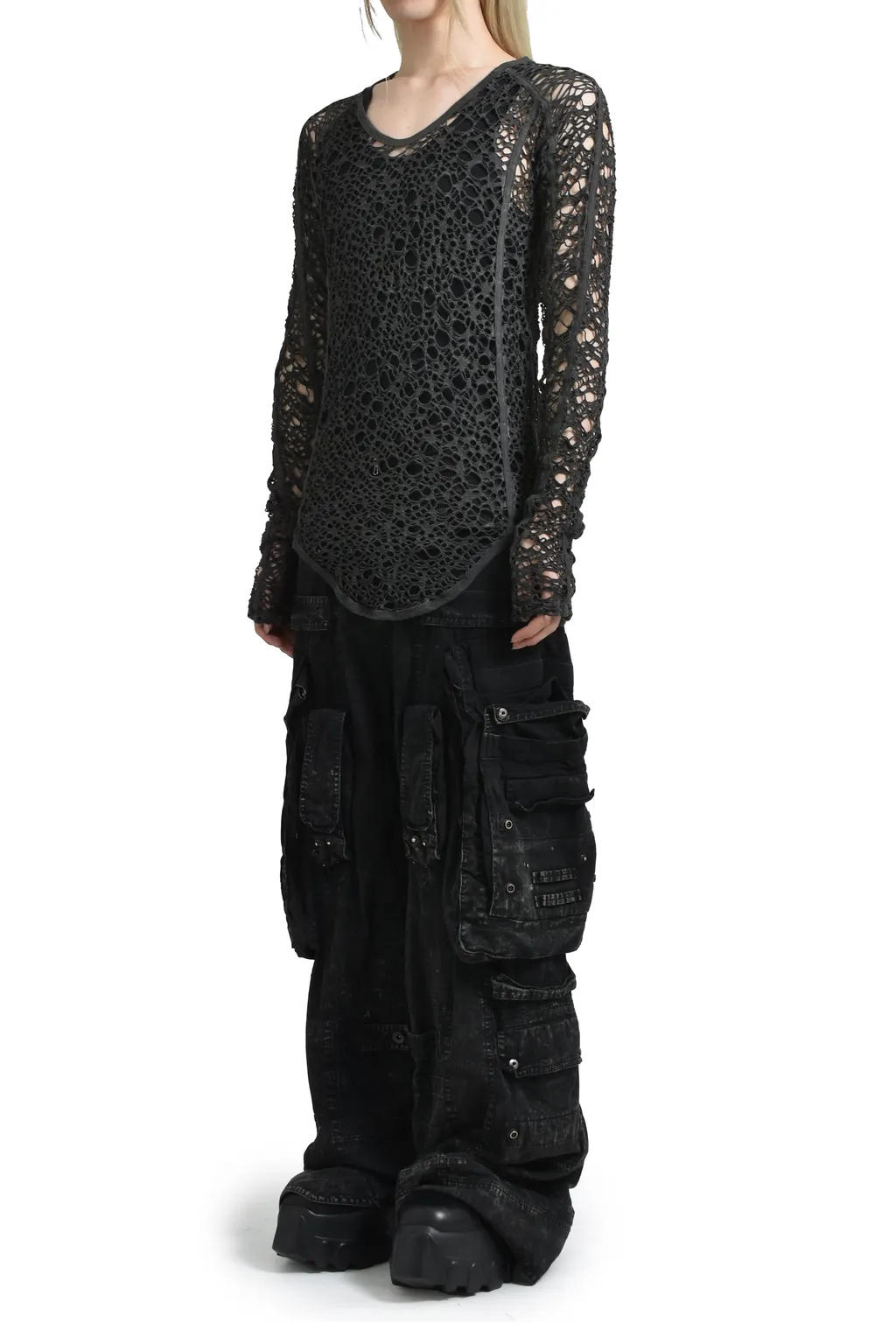 Cotton Nylon Twill Gasmask Cargo / Ash Blk