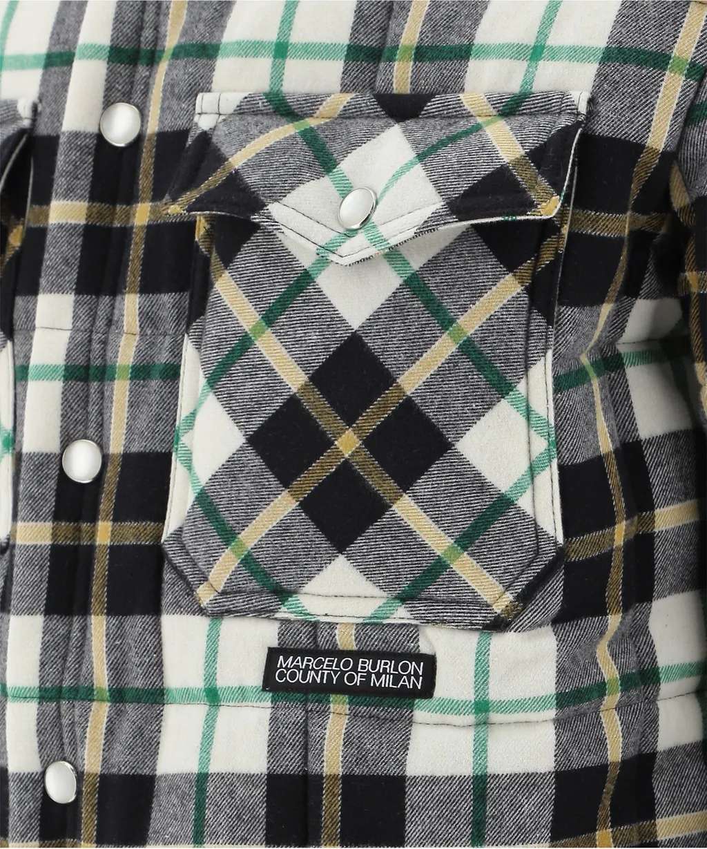 Marcelo Burlon County Of Milan Padded Pocket Checked Shirt