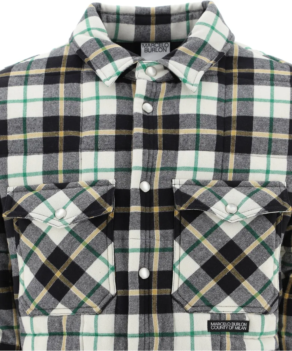 Marcelo Burlon County Of Milan Padded Pocket Checked Shirt