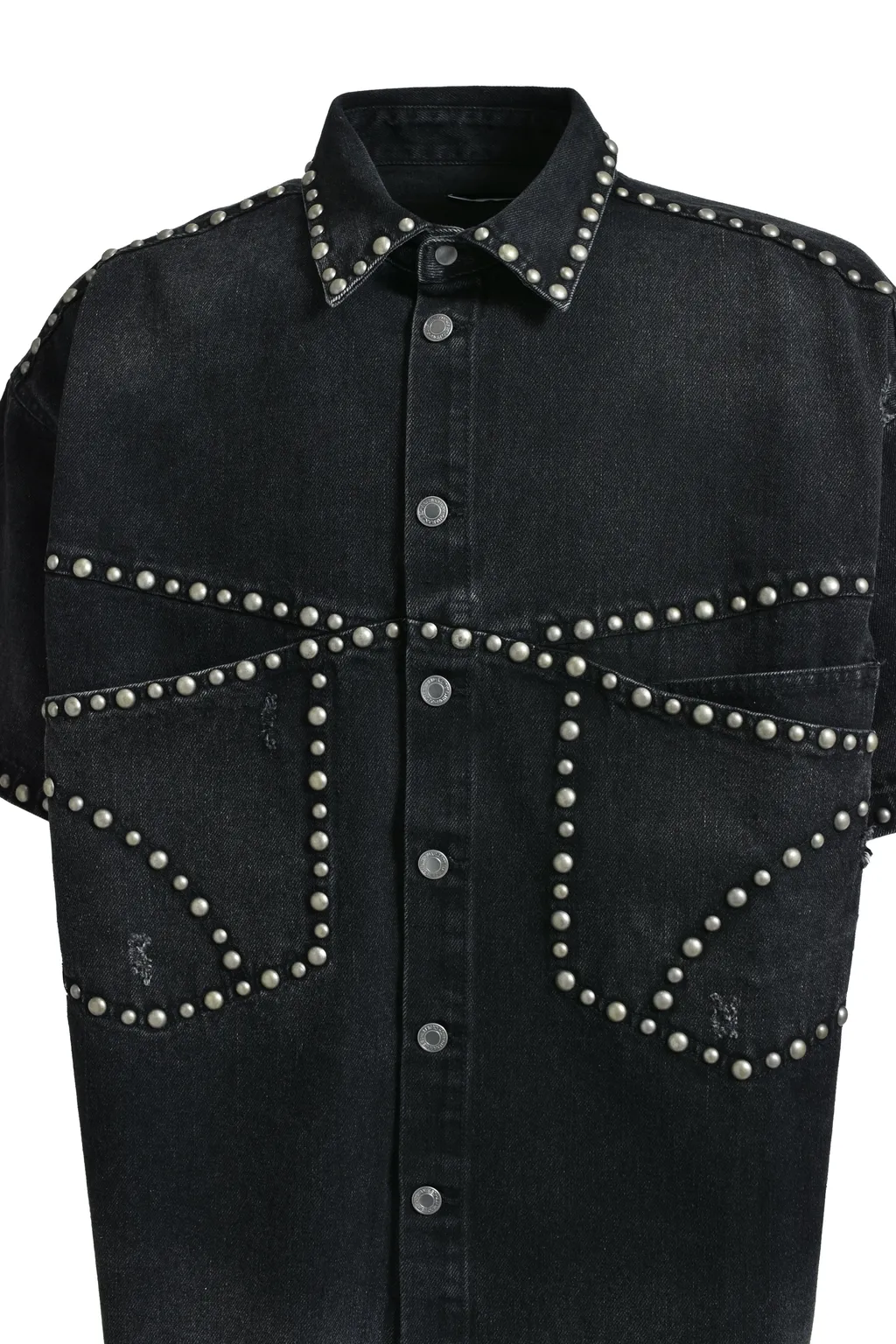 Suicide Studs Denim Shirt / Blk