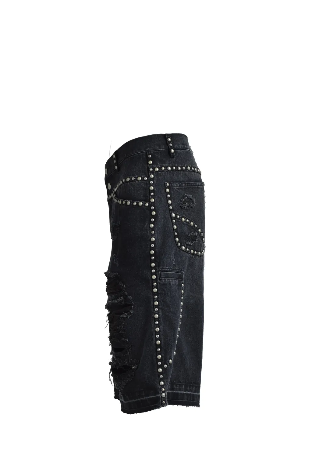 Suicide Studs Denim Shorts / Blk