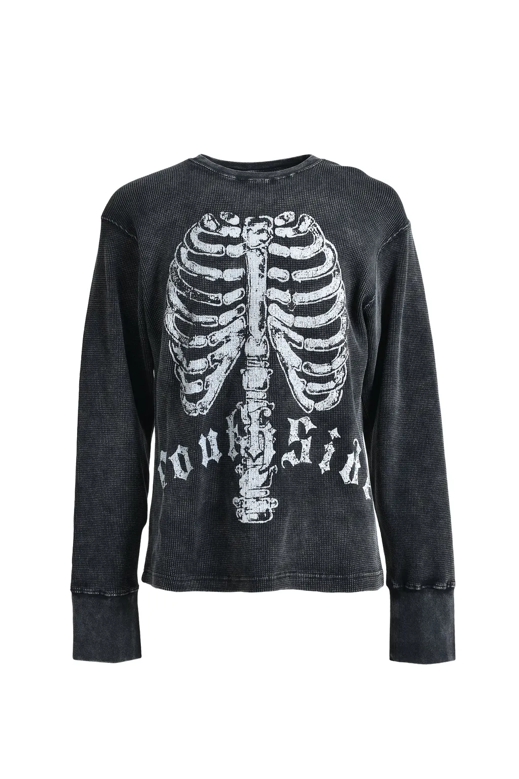 Natural Born Waffle Ls Tee / Blk