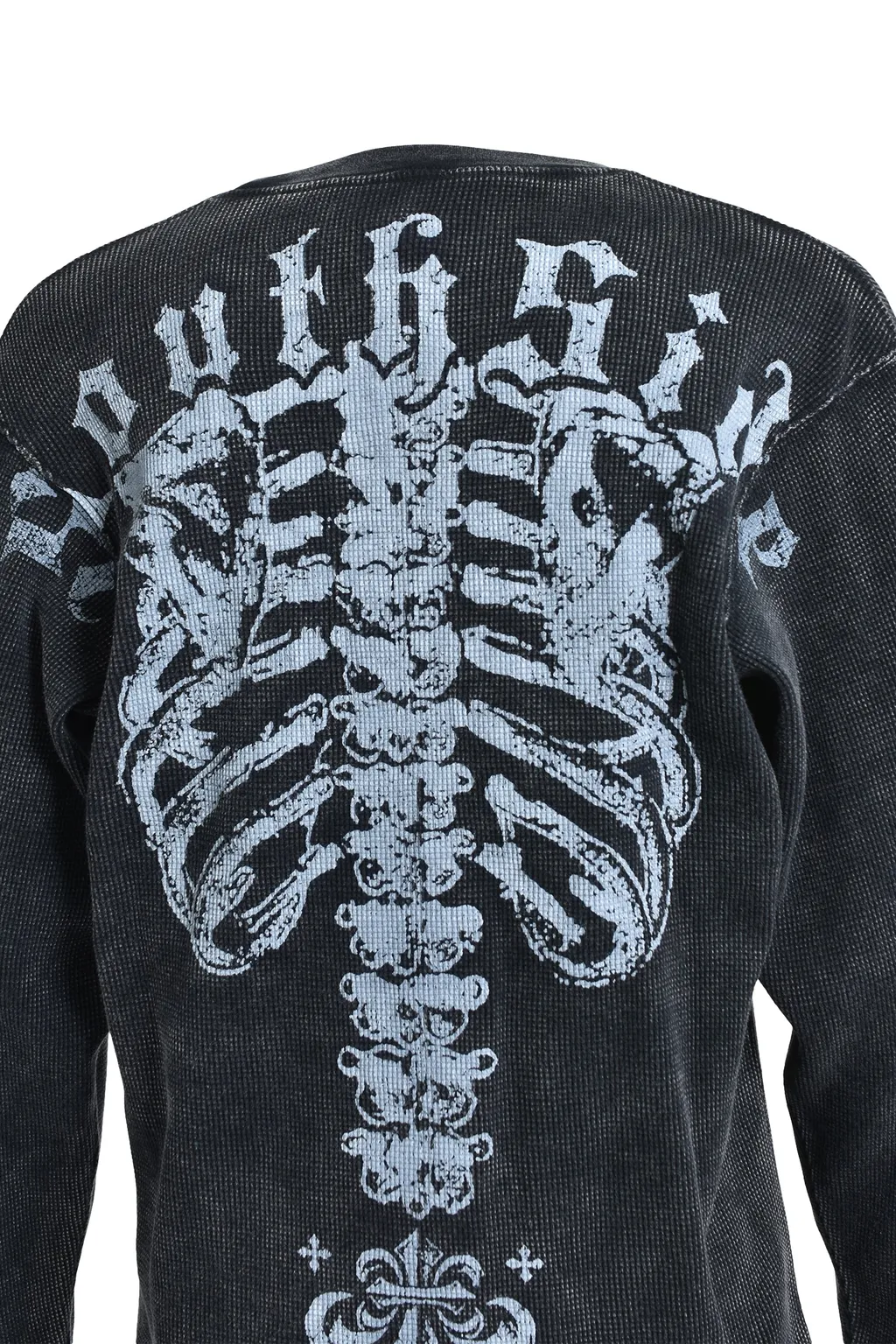 Natural Born Waffle Ls Tee / Blk