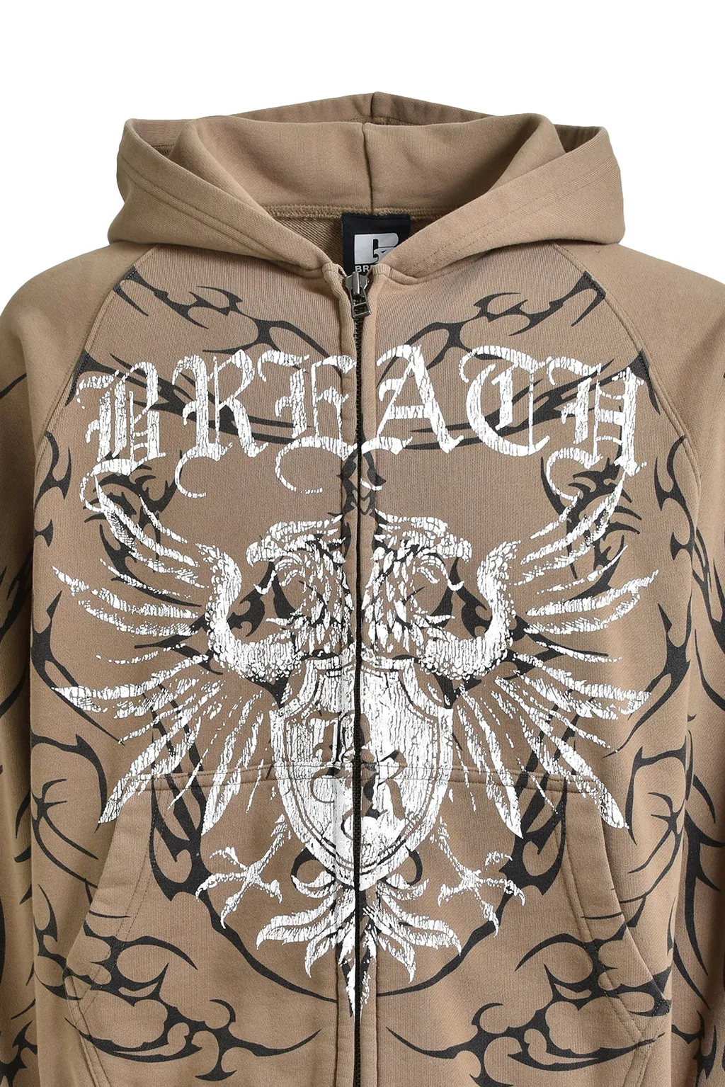 Twin Head Logo Zip Up Hoodie / Dust