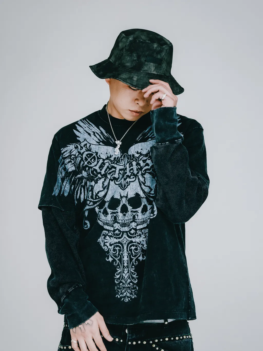 Skull Wing Logo Tee / Black