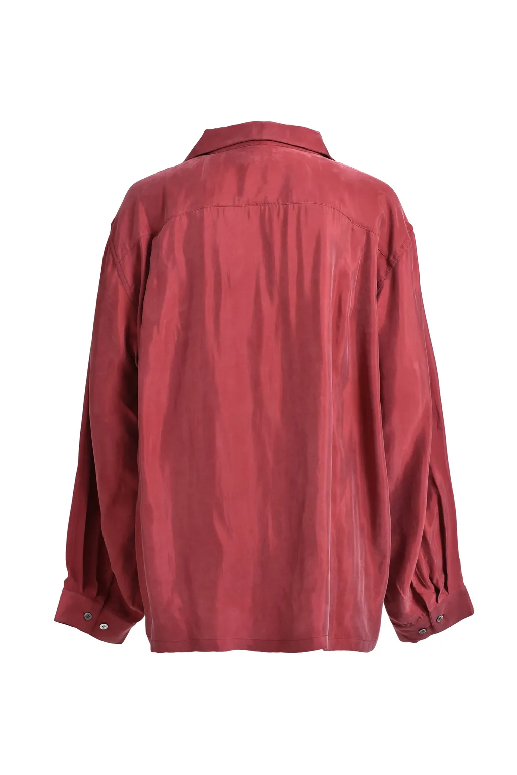 Script Logo Satin Shirt / Wine