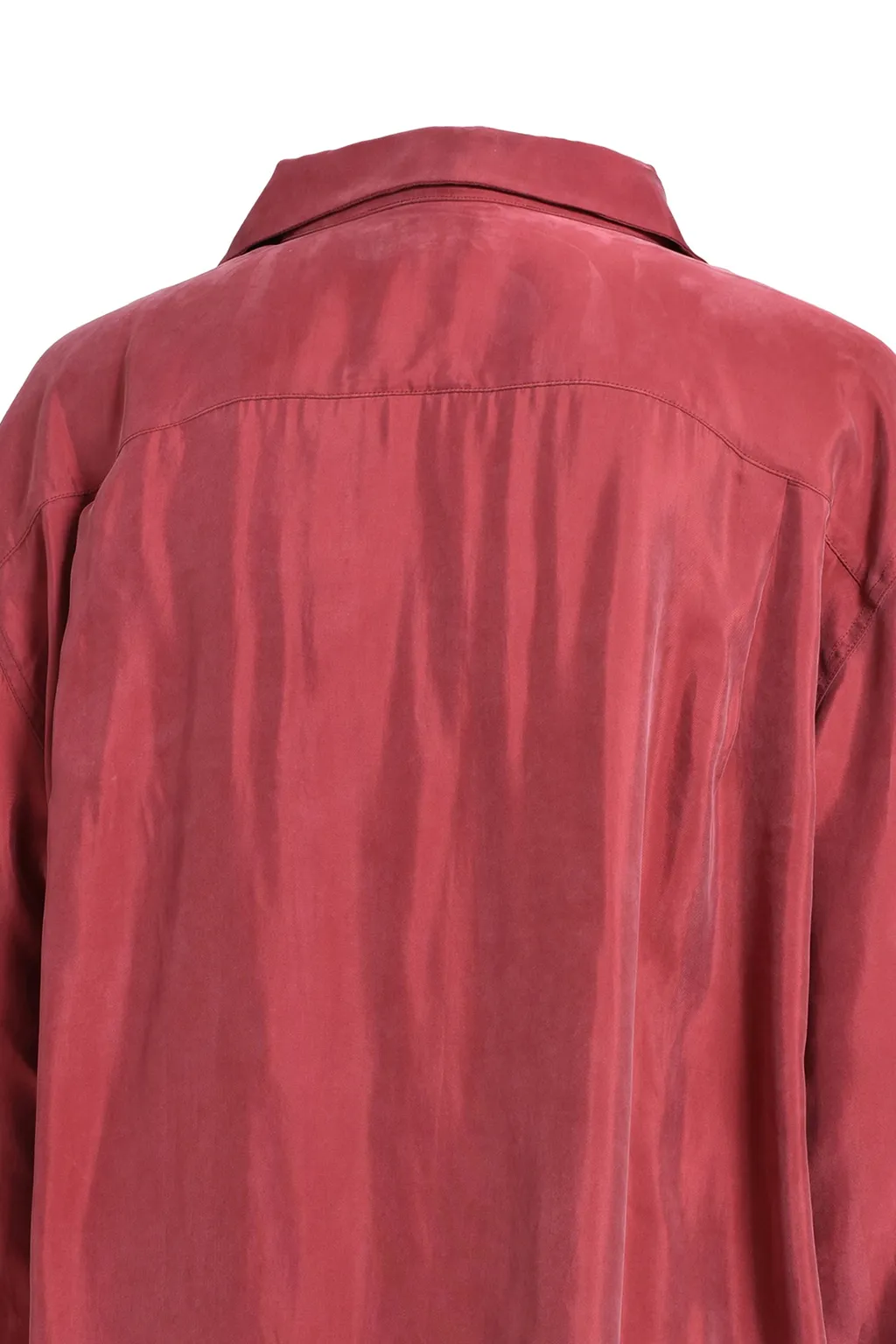 Script Logo Satin Shirt / Wine