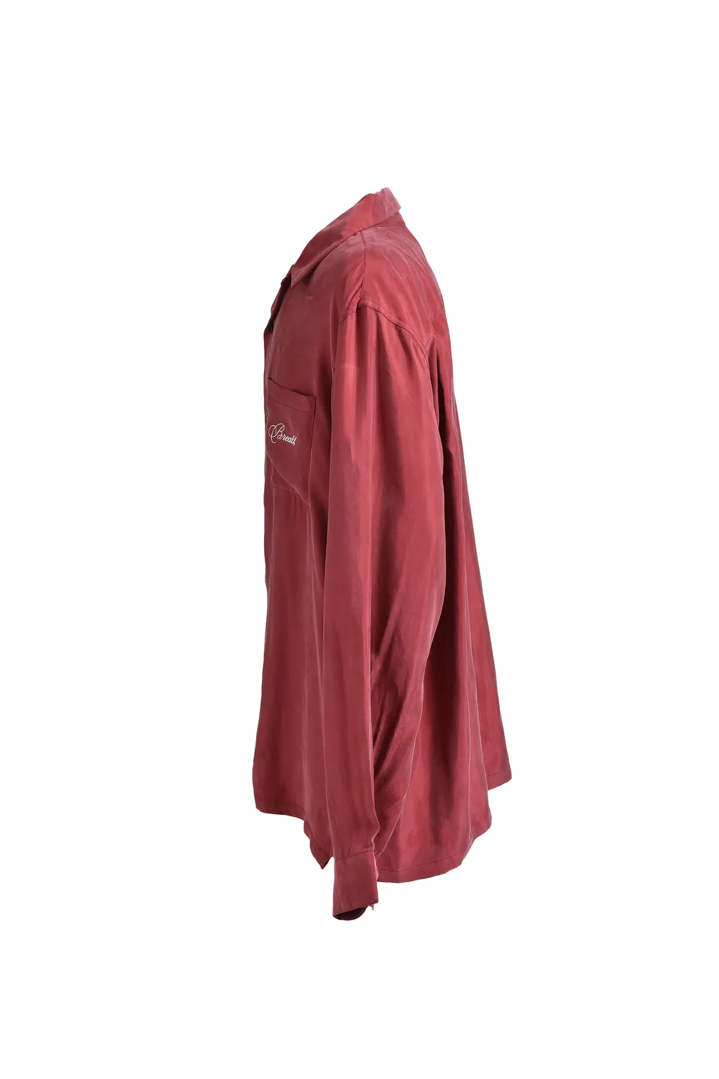 Script Logo Satin Shirt / Wine