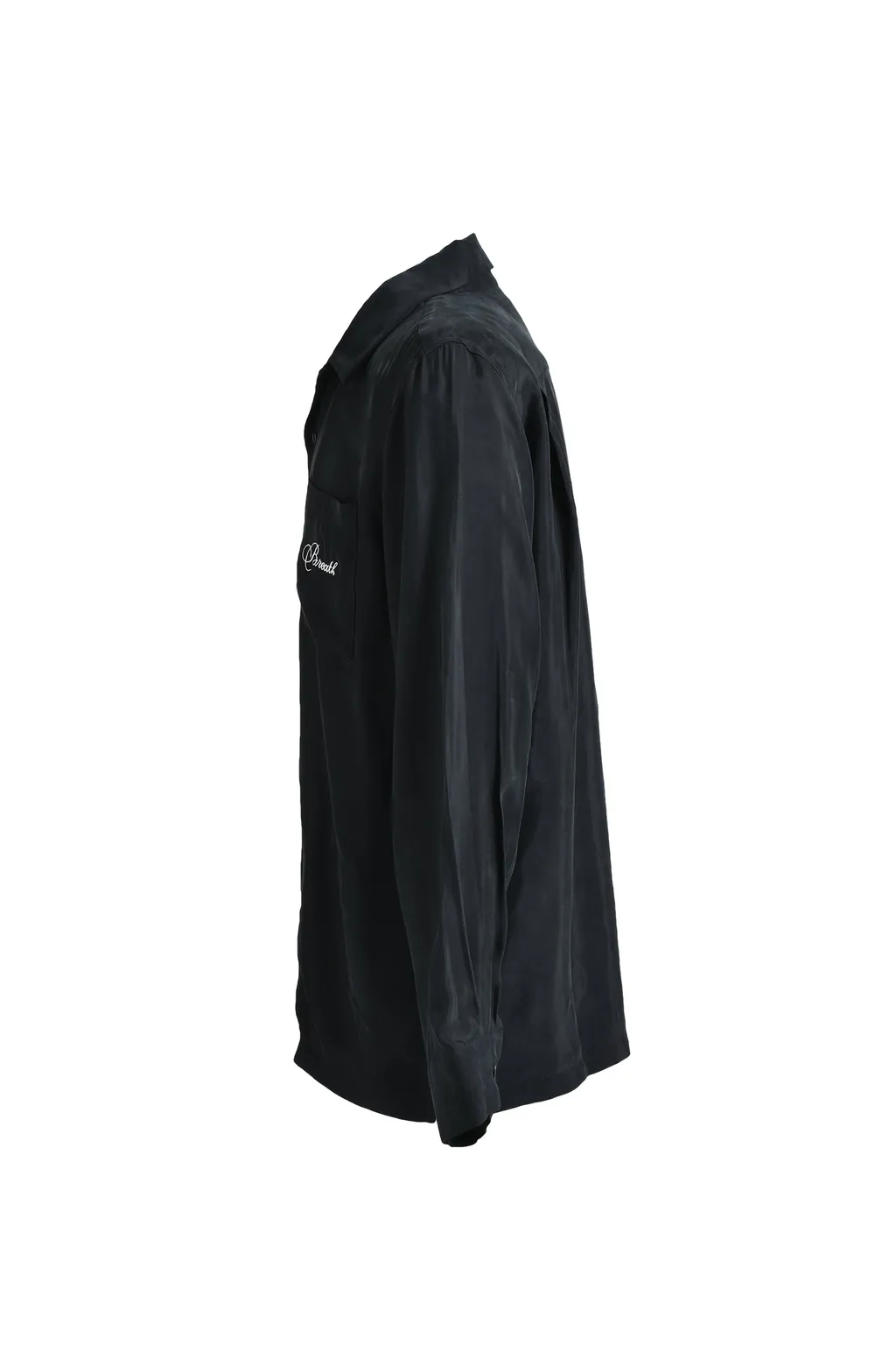 Script Logo Satin Shirt / Black