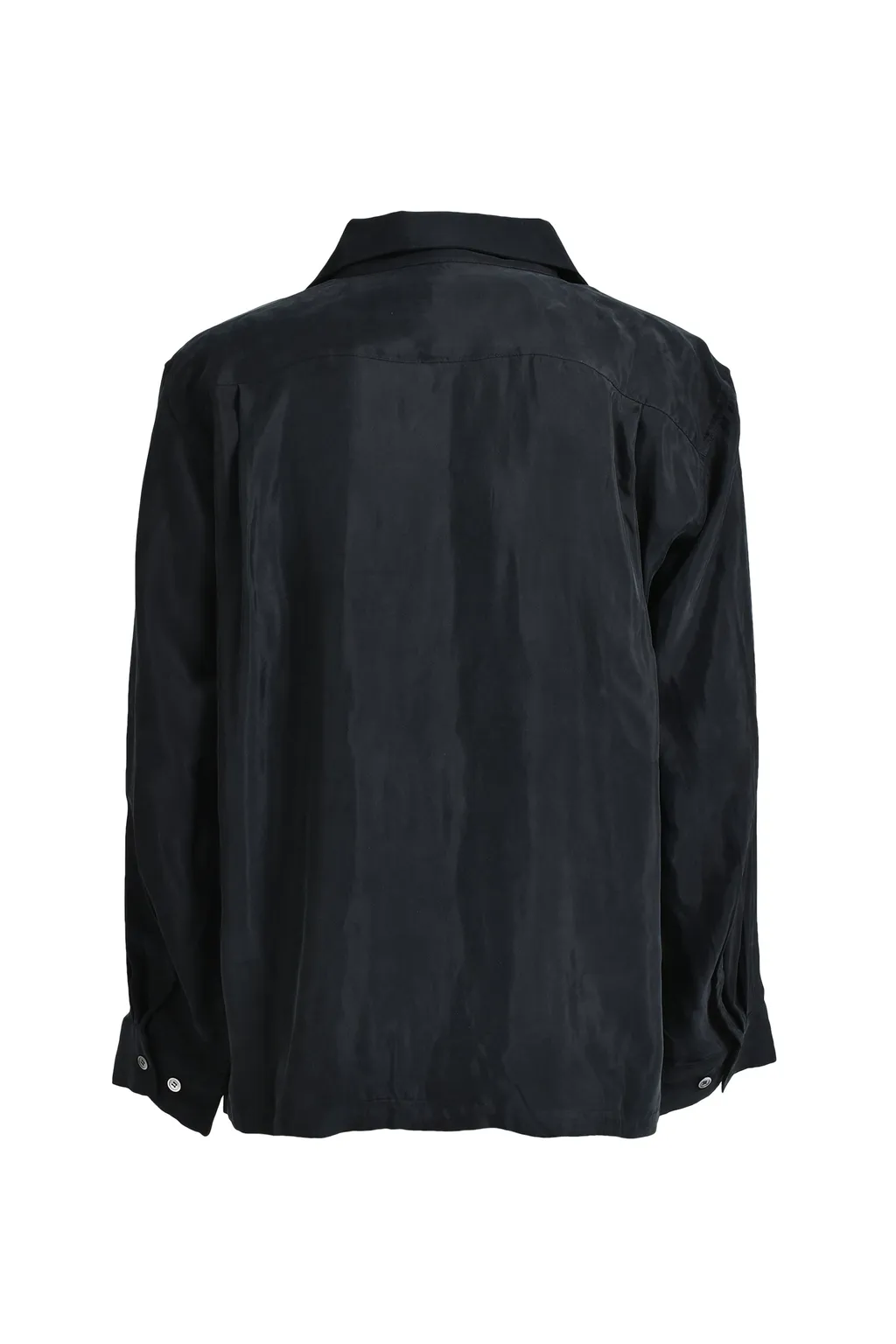 Script Logo Satin Shirt / Black