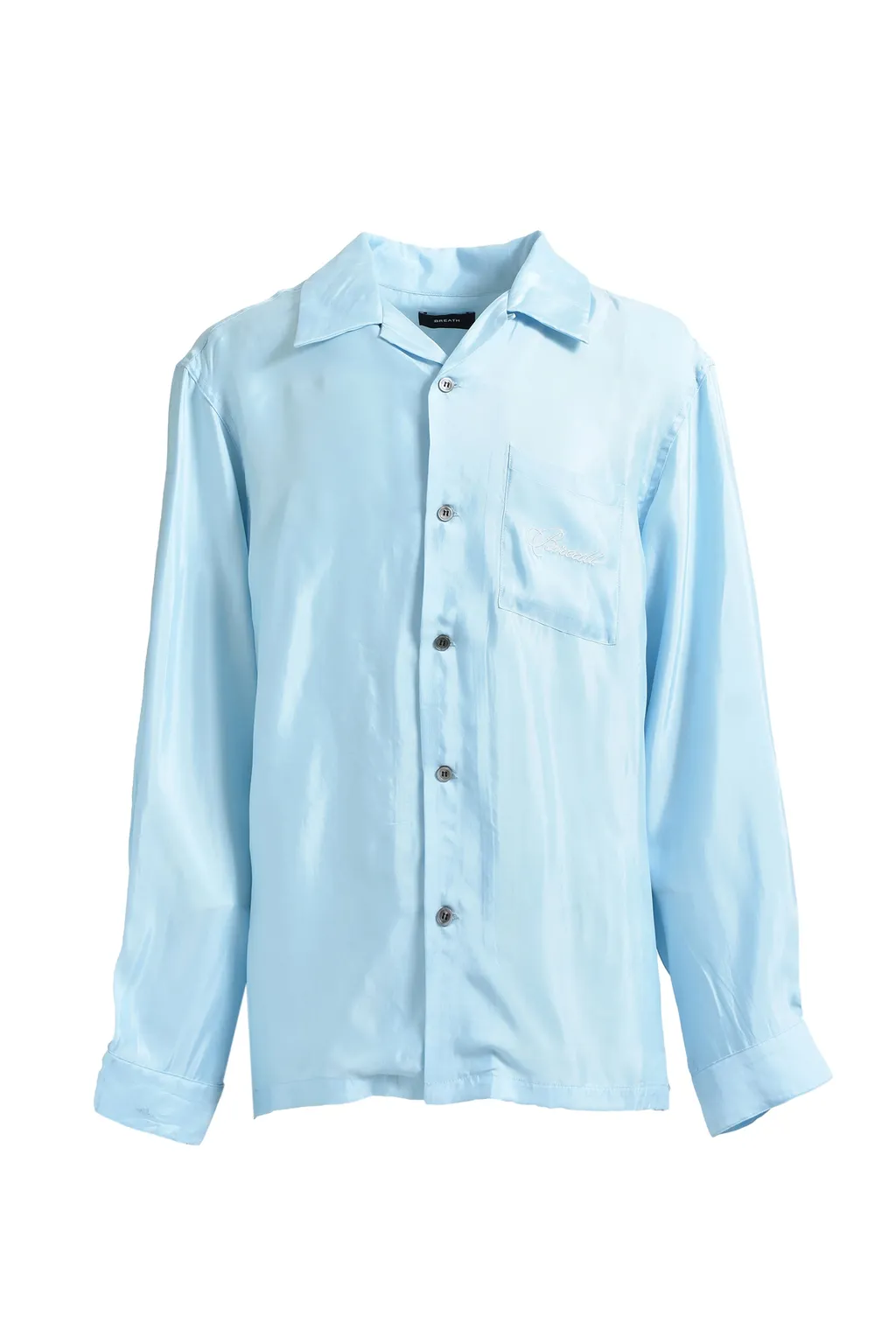 Script Logo Satin Shirt / Ice