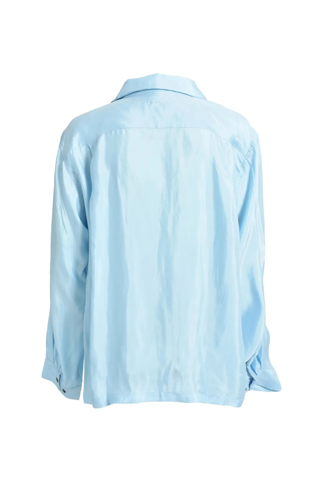 Script Logo Satin Shirt / Ice