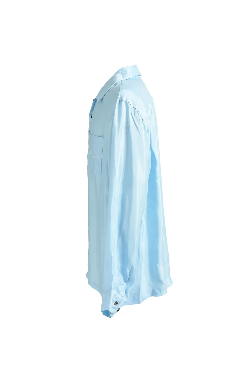 Script Logo Satin Shirt / Ice