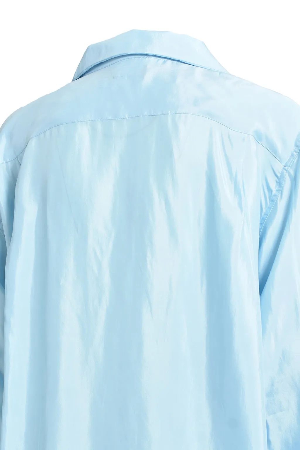 Script Logo Satin Shirt / Ice