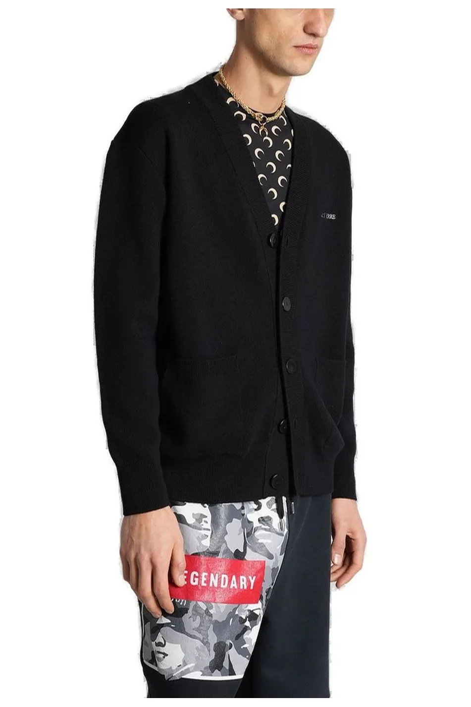 Marine Serre V-Neck Knitted Cardigan