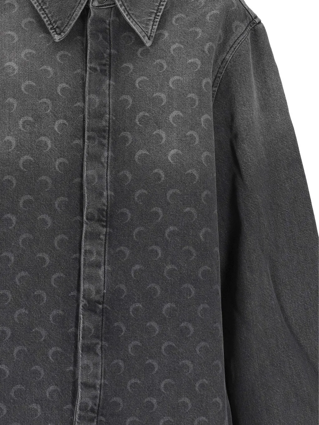 Marine Serre Long-Sleeved Denim Shirt