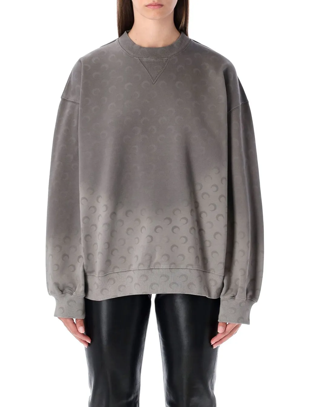 Marine Serre Crescent Moon Printed Long-Sleeved Sweatshirt
