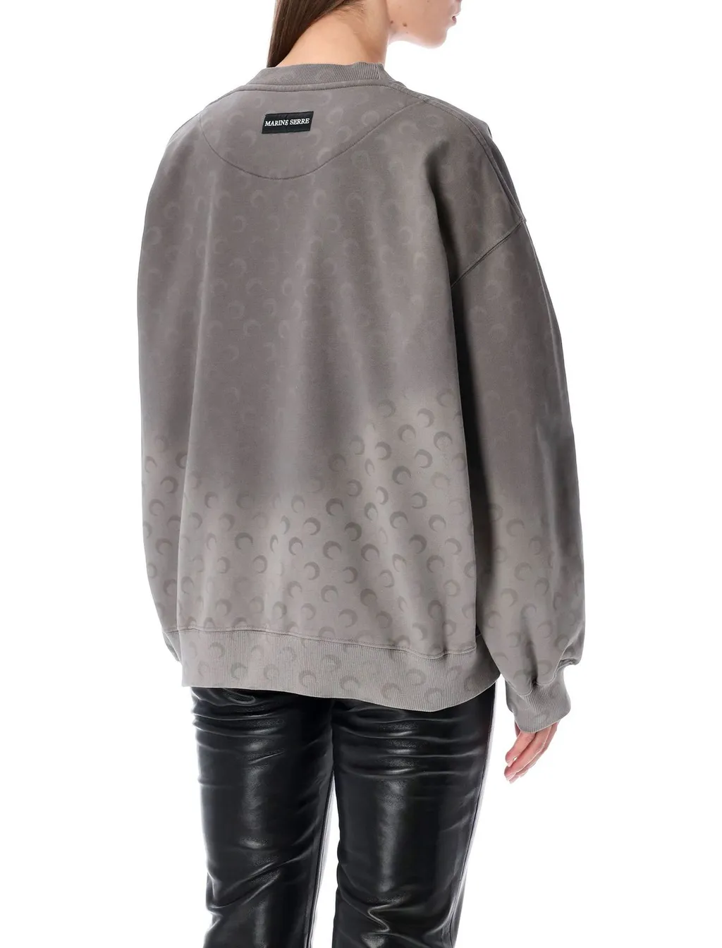 Marine Serre Crescent Moon Printed Long-Sleeved Sweatshirt
