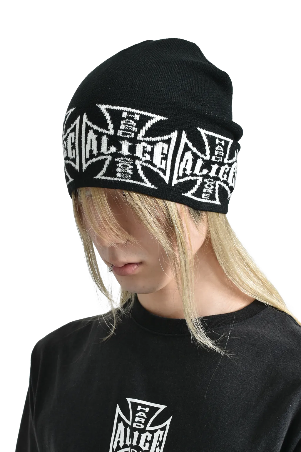 Jacuard Chopper Beanie / Black