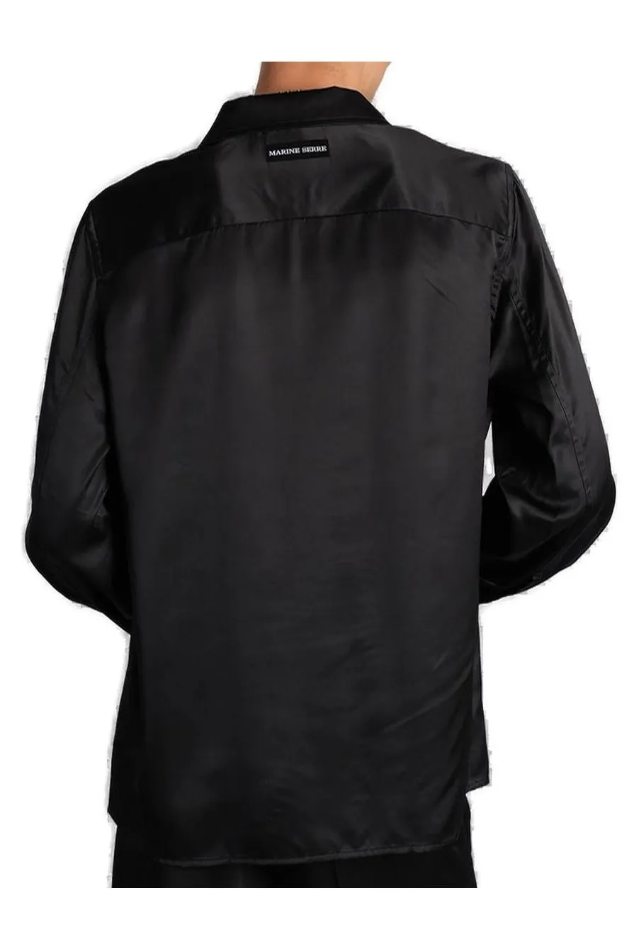 Marine Serre Logo Label Satin Shirt