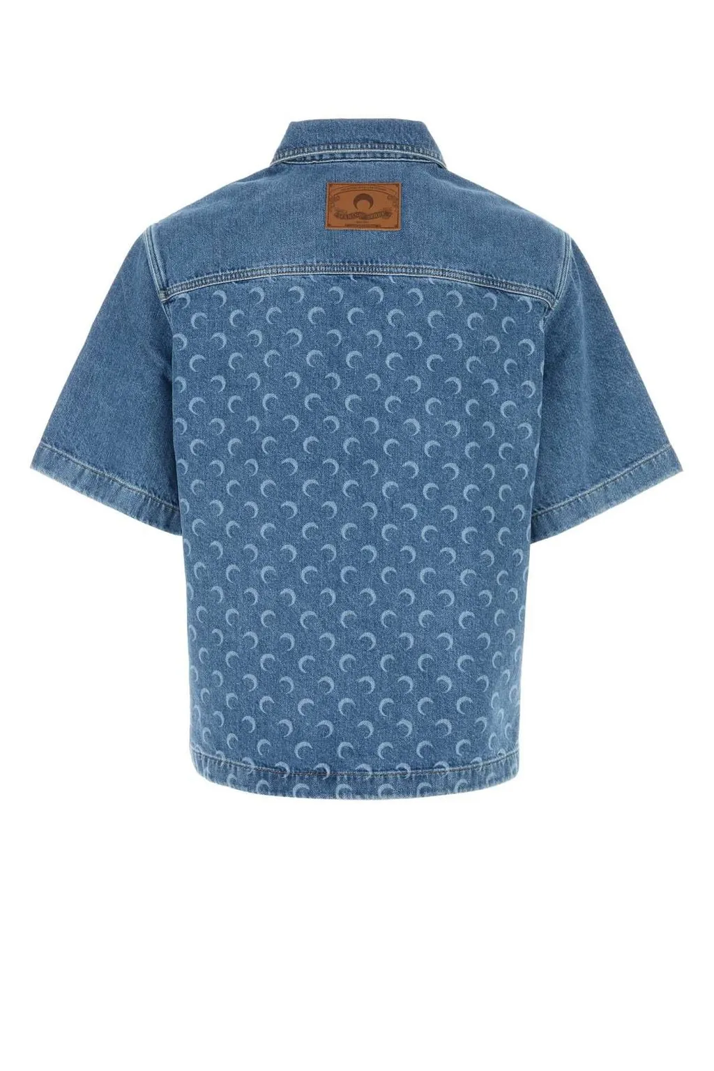 Marine Serre Moon Laser Wash Denim Ss Shirt