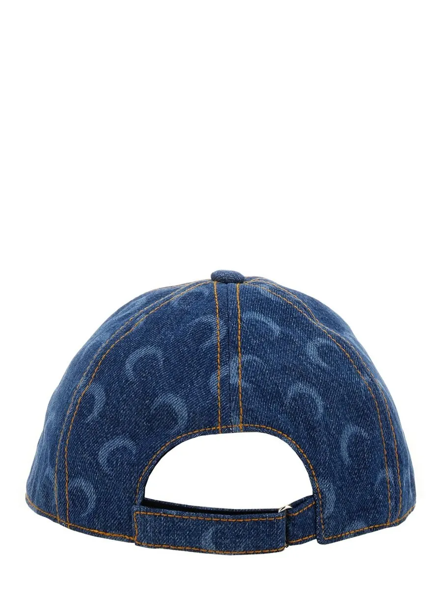 Marine Serre Moon Laser Denim Baseball Cap