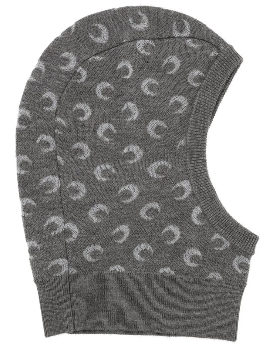 Marine Serre Moon Jacquard Knitted Balaclava