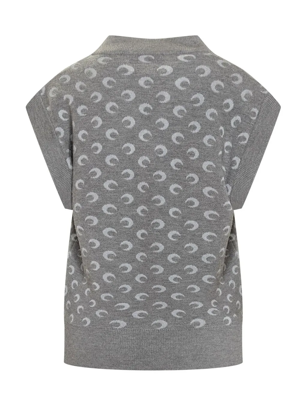 Marine Serre Moon Jacquard V-Neck Knitted Vest