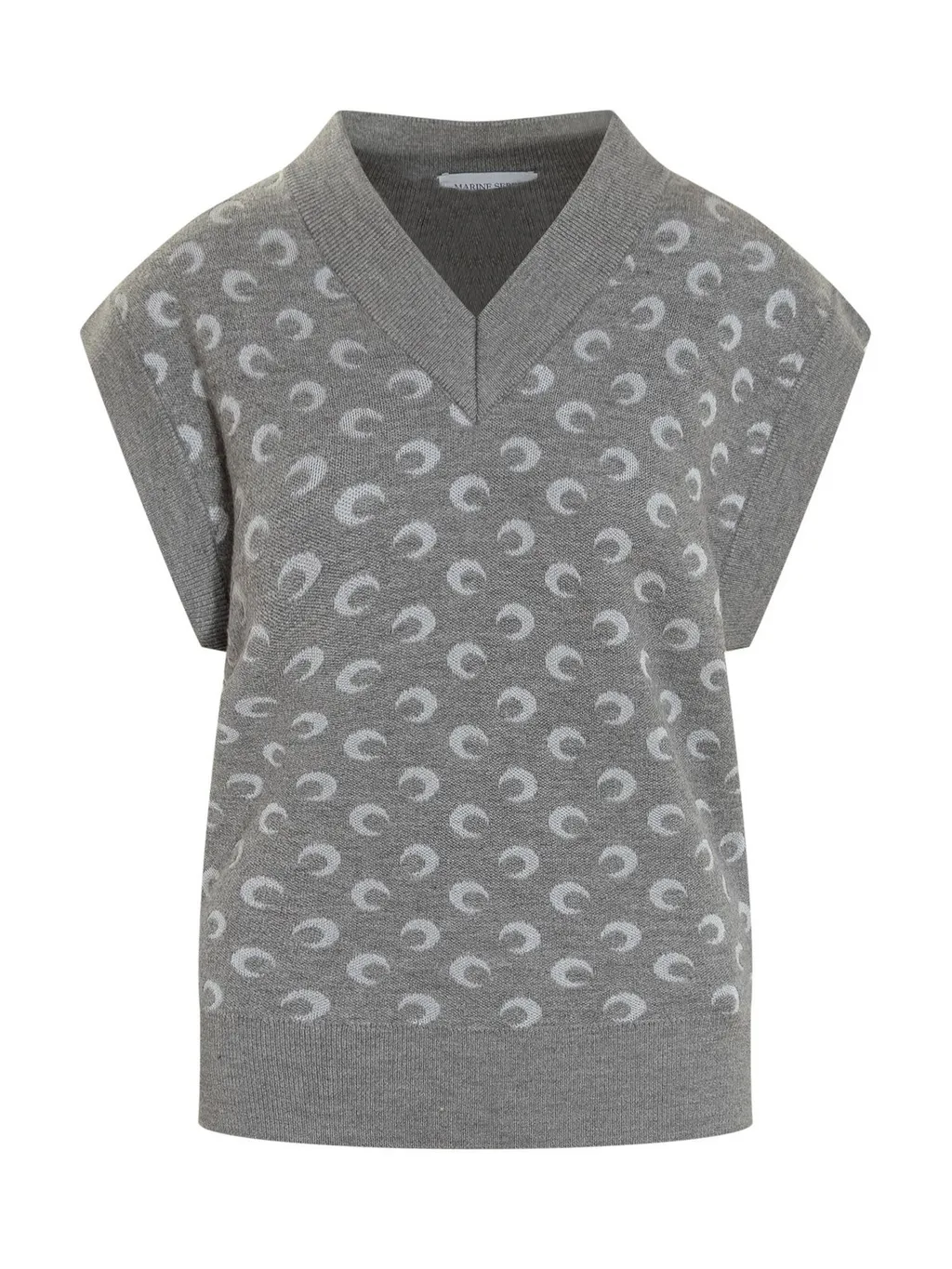Marine Serre Moon Jacquard V-Neck Knitted Vest