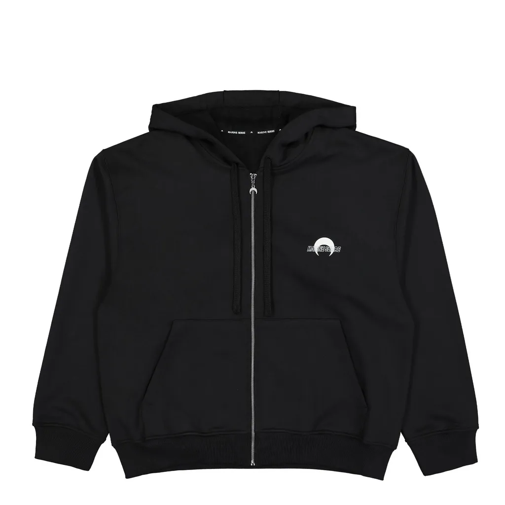 Marine Serre Ms Sport Logo Printed Zipped Hoodie