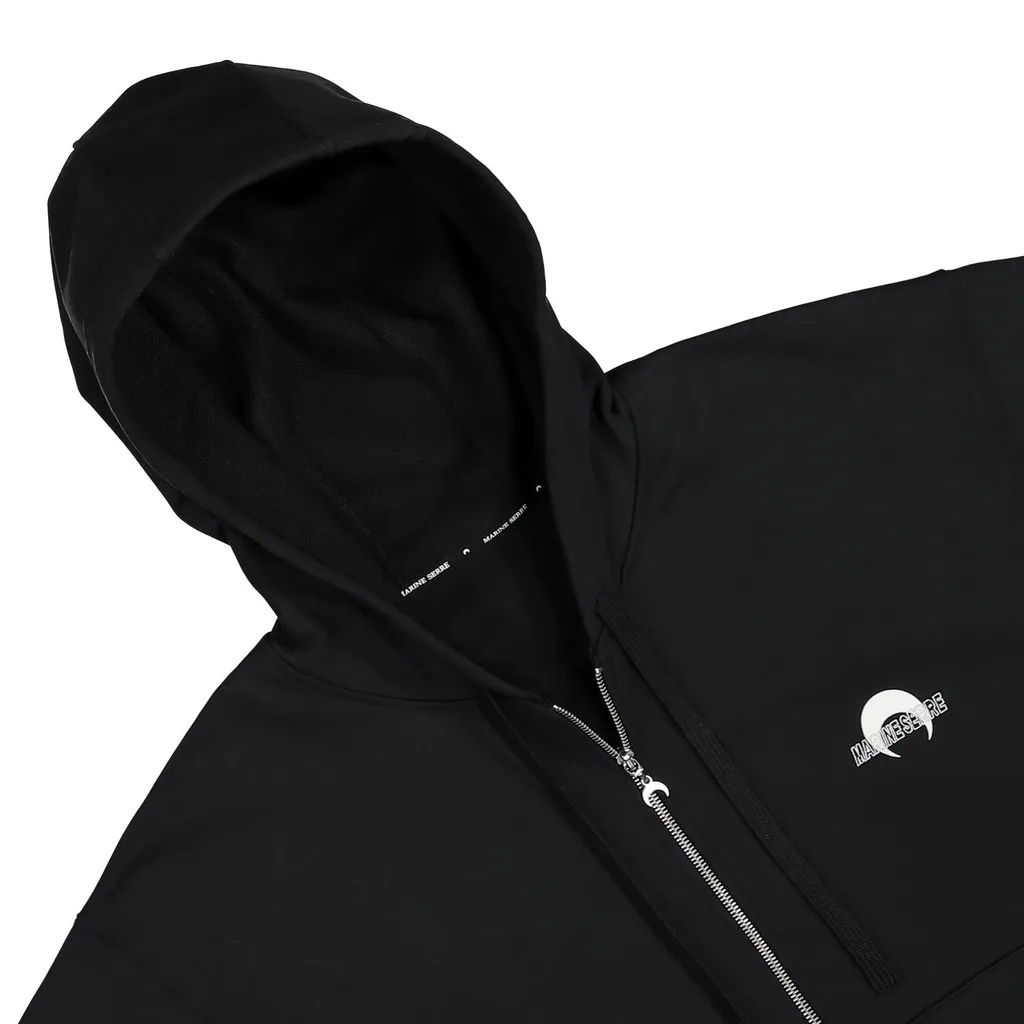 Marine Serre Ms Sport Logo Printed Zipped Hoodie