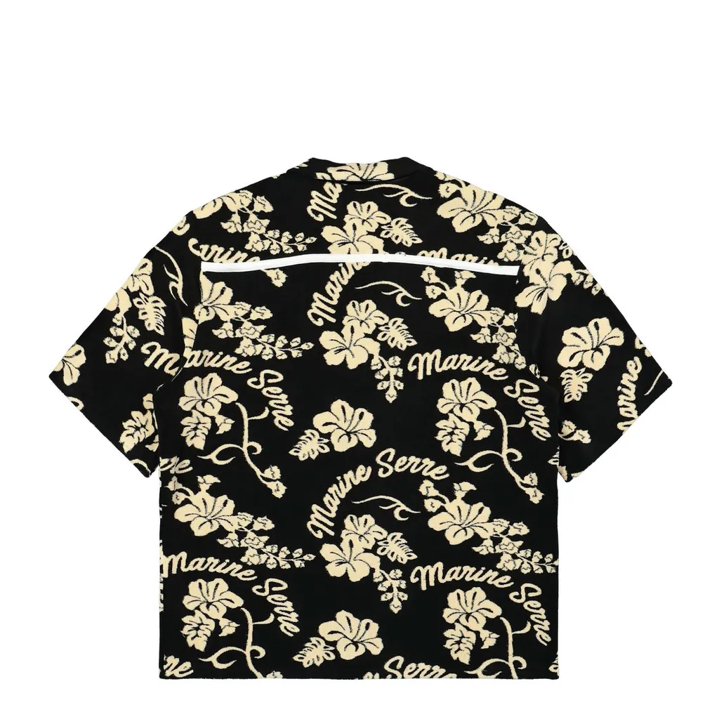 Marine Serre Short Sleeved Jacquard Towels Bowling Shirt